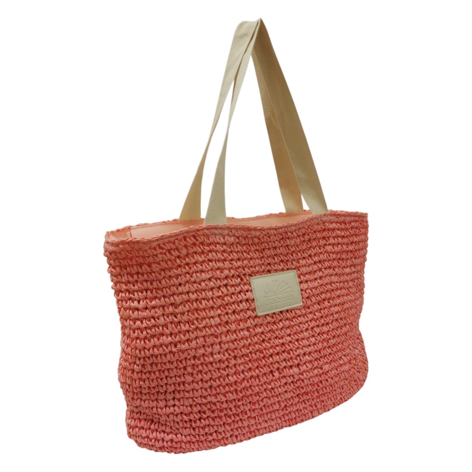 Refresh Borsa a Spalla Donna in Raffia Rosa