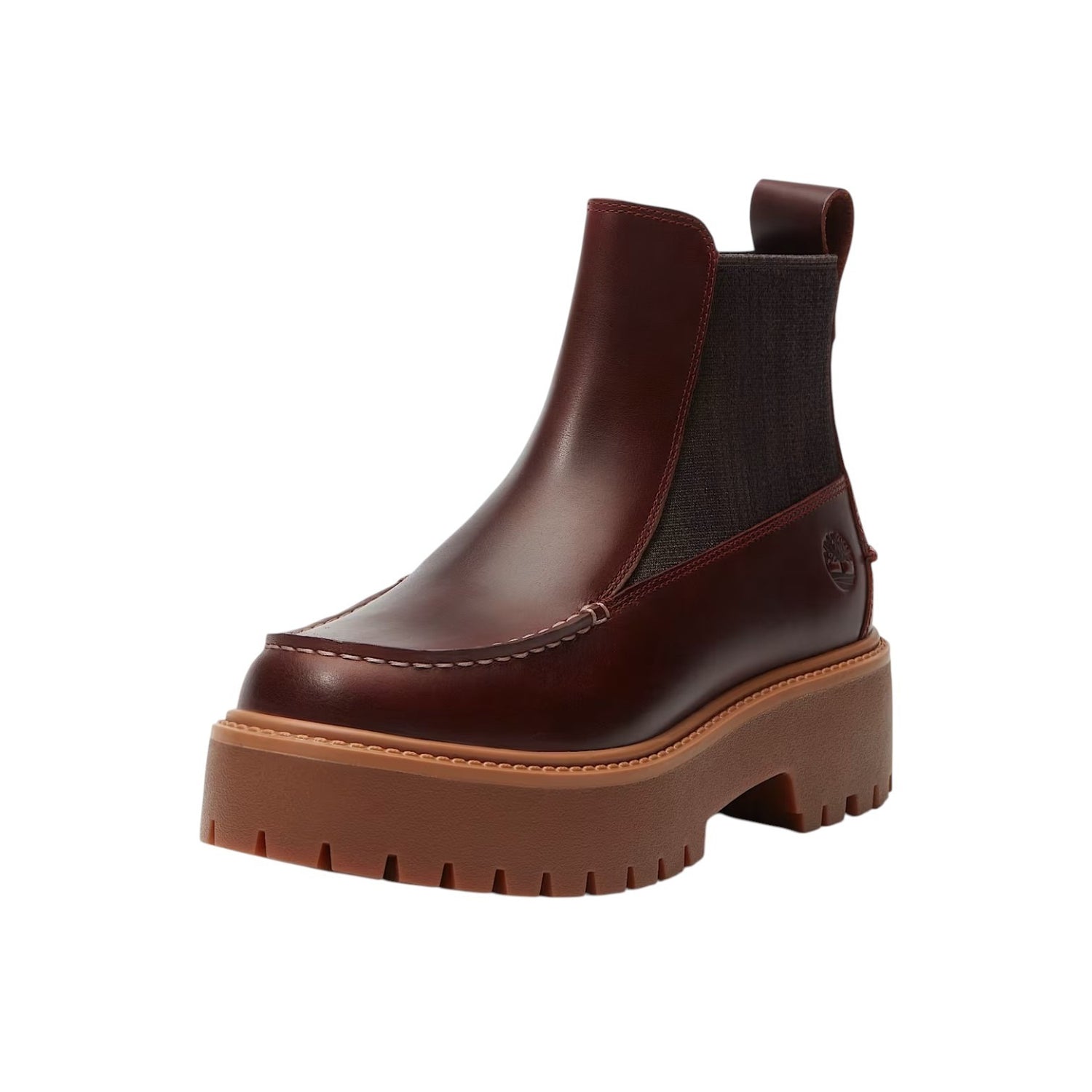 Timberland Beatles Donna in Pelle Bordeaux con Plateau Stone Street