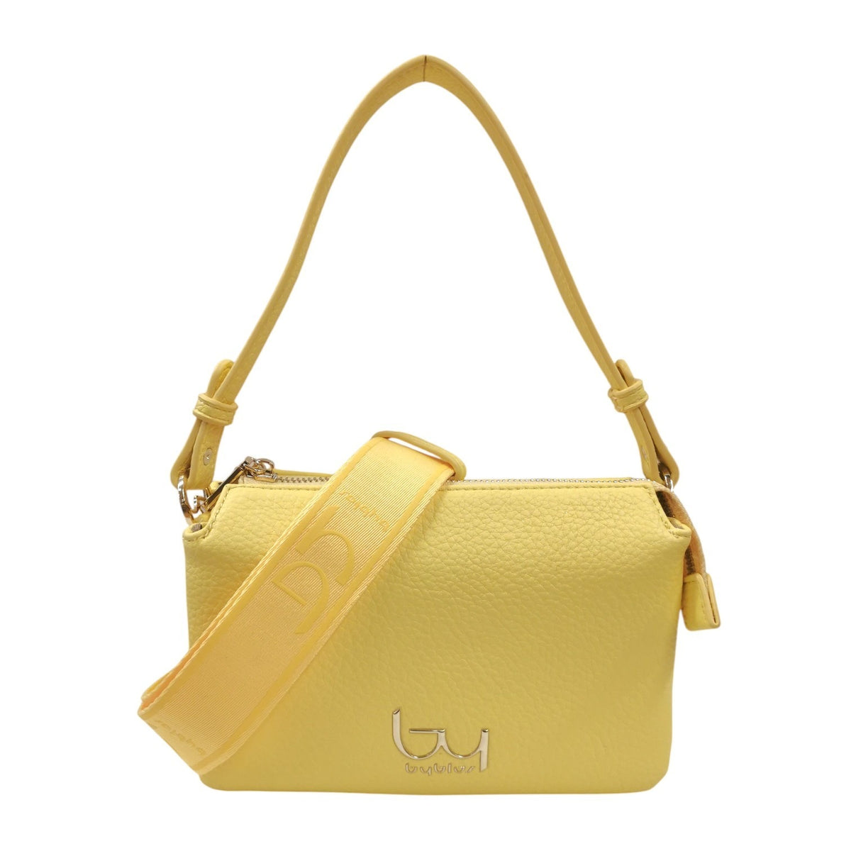 By Byblos Borsa Media a Mano Donna Gialla con Tracolla in Tessuto