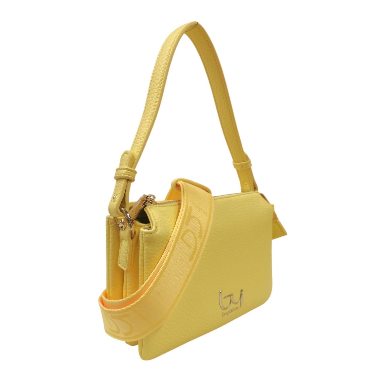 By Byblos Borsa Media a Mano Donna Gialla con Tracolla in Tessuto