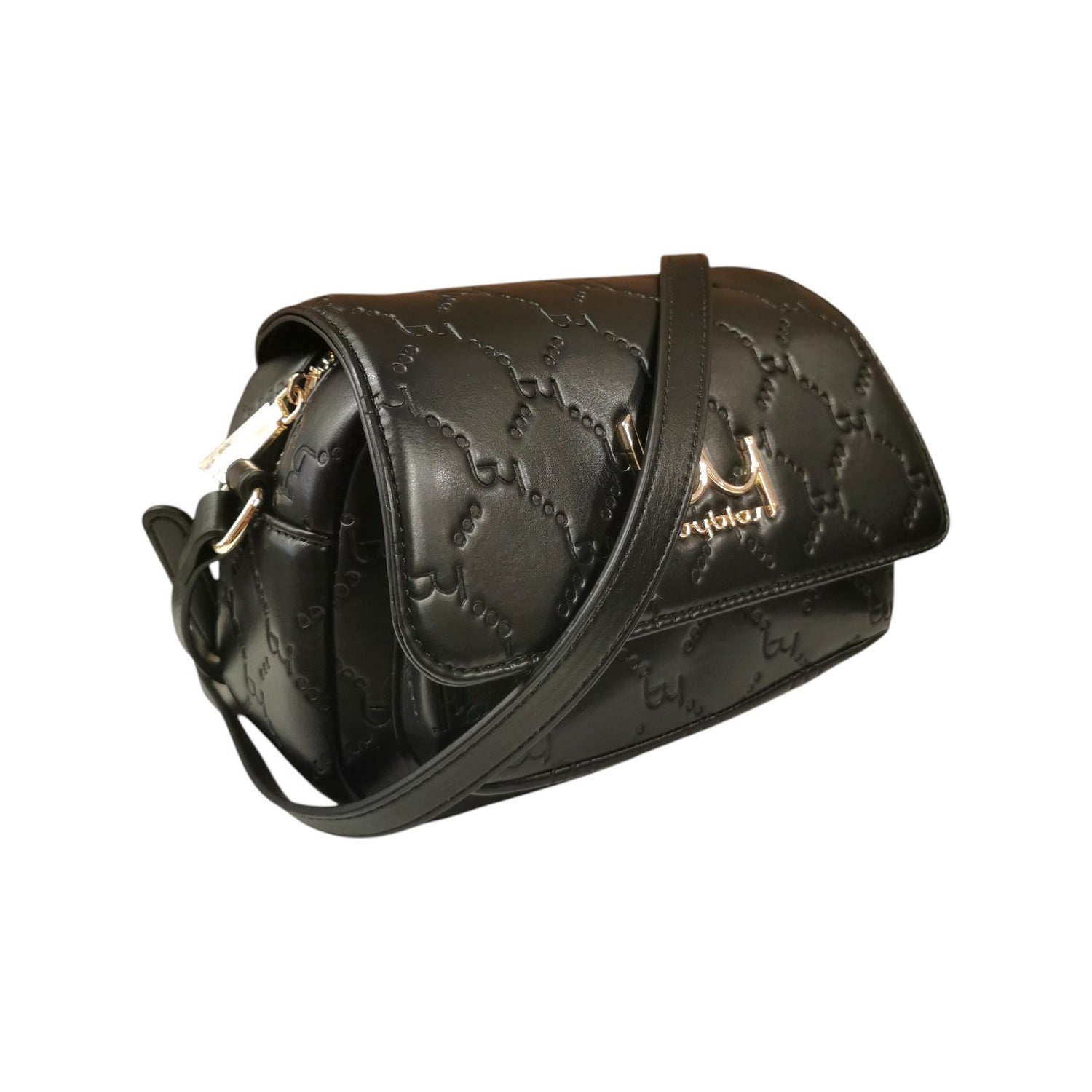 By Byblos Borsa a Tracolla Donna Nera Logata con Tasca Frontale