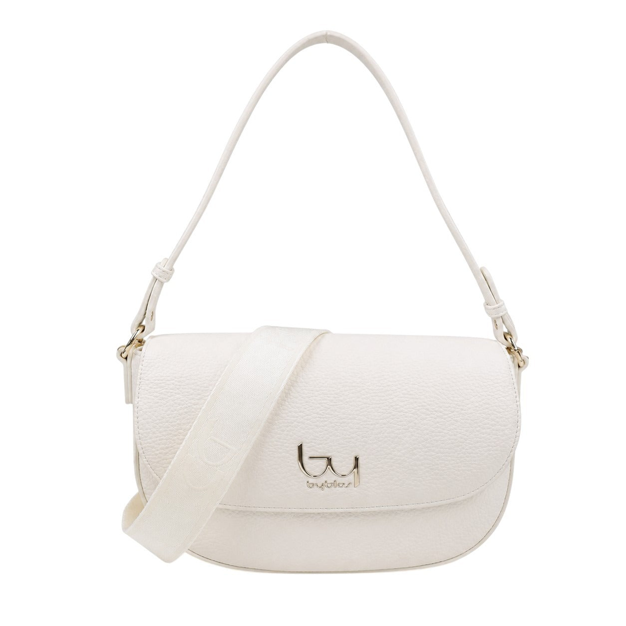 By Byblos Borsa a Spalla Donna Bianca con Tracolla in Tessuto