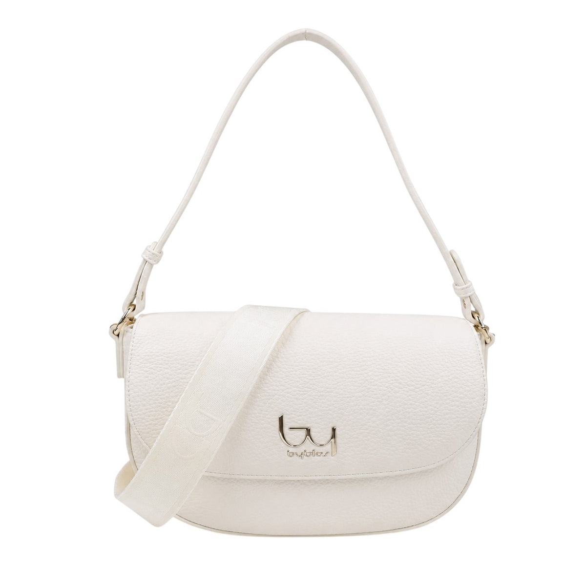 By Byblos Borsa a Spalla Donna Bianca con Tracolla in Tessuto