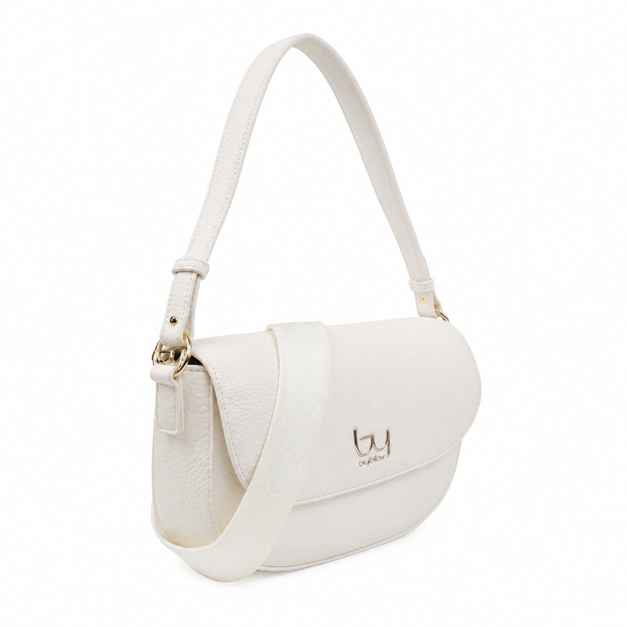 By Byblos Borsa a Spalla Donna Bianca con Tracolla in Tessuto
