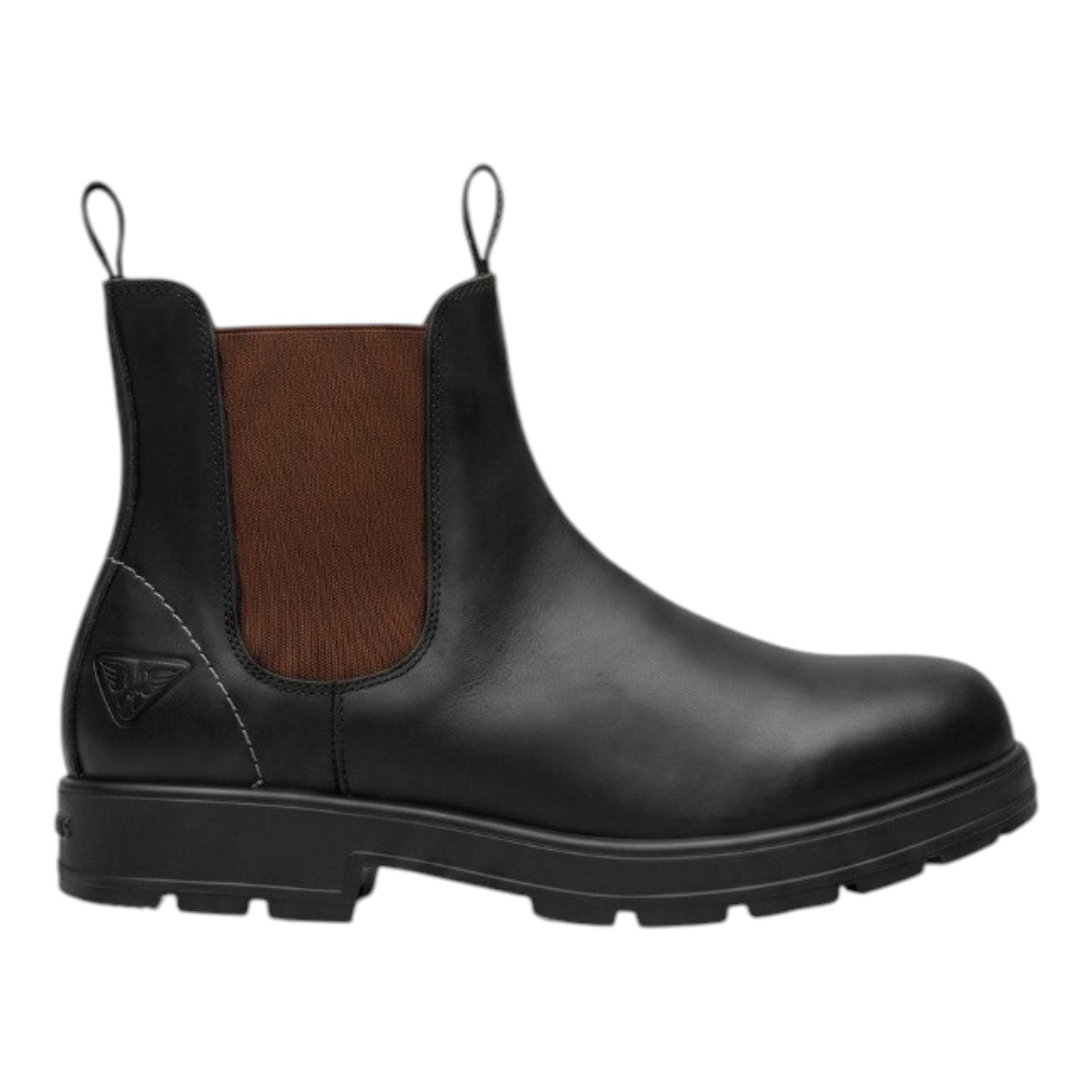 Docksteps Bealtes Uomo in Pelle Nera con Inserto Marrone