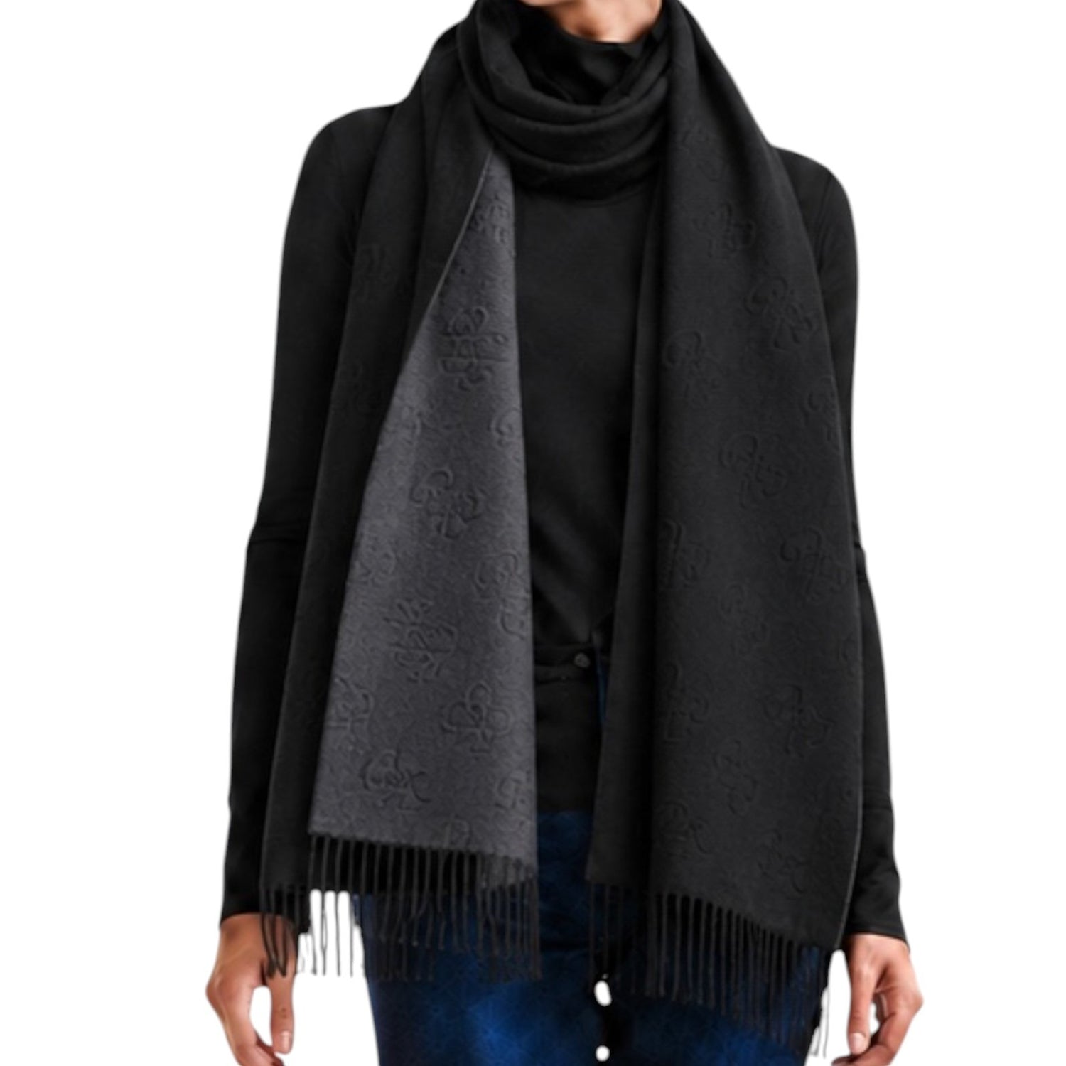 Guess Sciarpa Donna Nero Multi