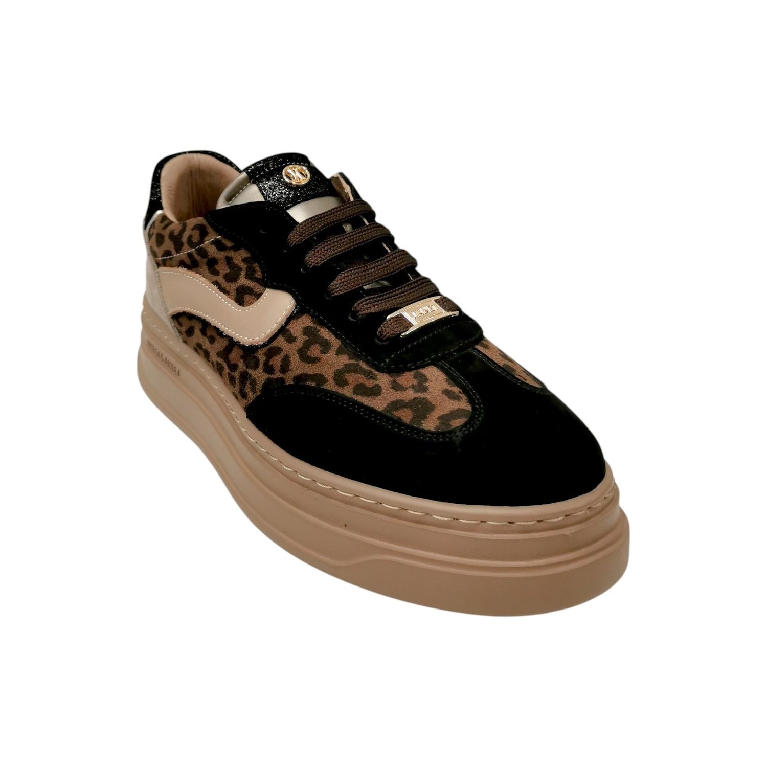 Janet&Janet Sneakers Donna Nero Marrone Platform