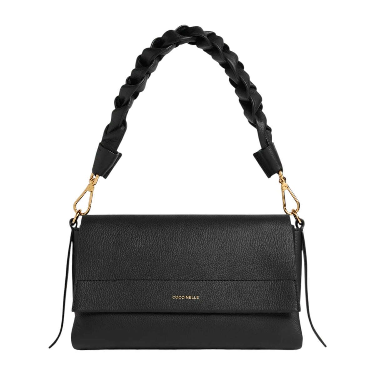 Coccinelle Borsa a Spalla Donna Boheme Small Double in Pelle Nero Cognac