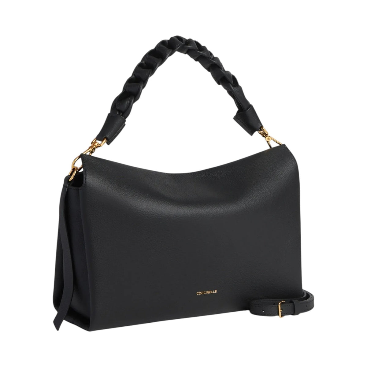 Coccinelle Borsa a Spalla Donna Boheme Medium in Pelle Nero Cognac