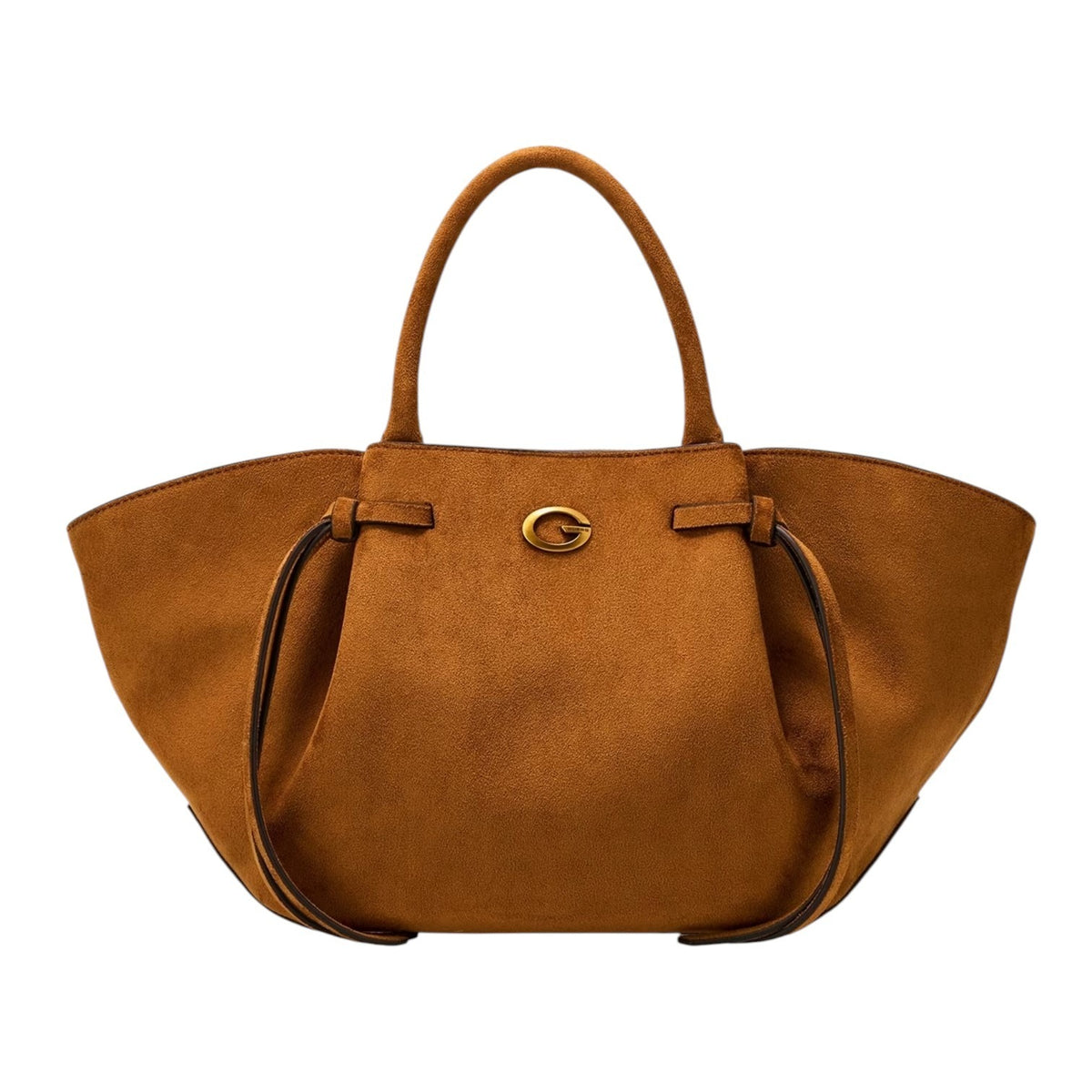Guess Borsa a Mano Donna Allegra in Camoscio Cognac