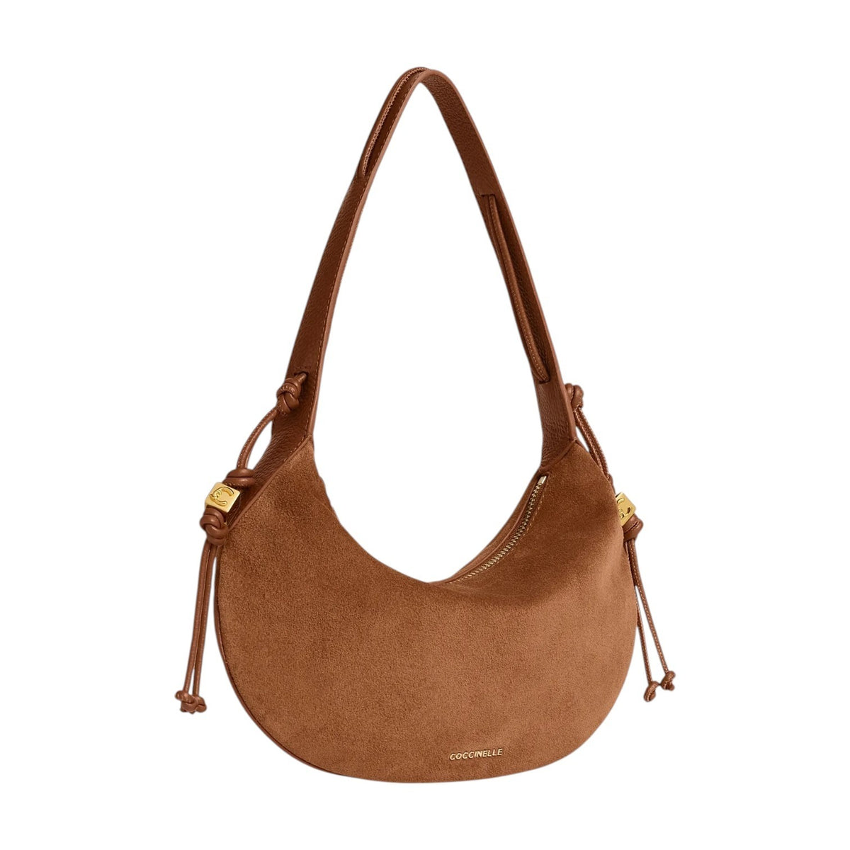 Coccinelle Borsa a Spalla Donna Thess Piccola in Camoscio Cognac