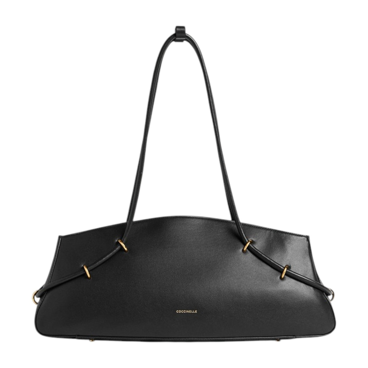 Coccinelle Borsa a Spalla Donna Lizzie in Pelle Nera con Manici Alti