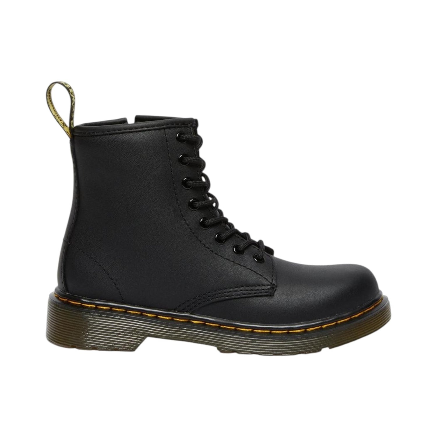 Dr. Martens Anfibio Nero in Pelle con Lacci e Zip Laterale