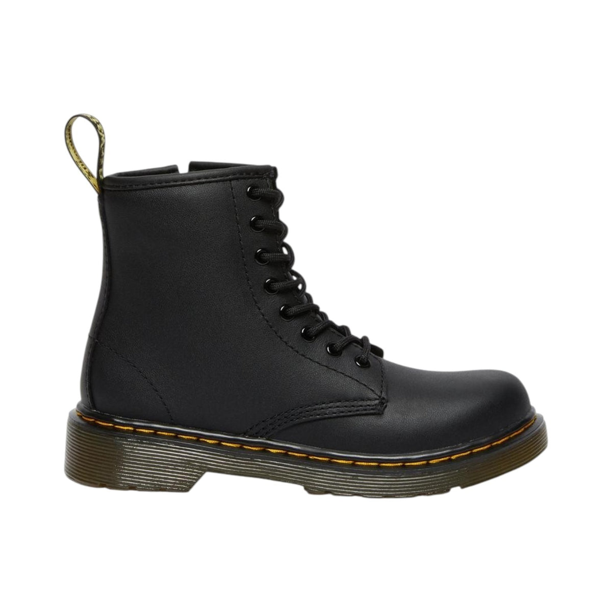 Dr. Martens Anfibio Nero in Pelle con Lacci e Zip Laterale