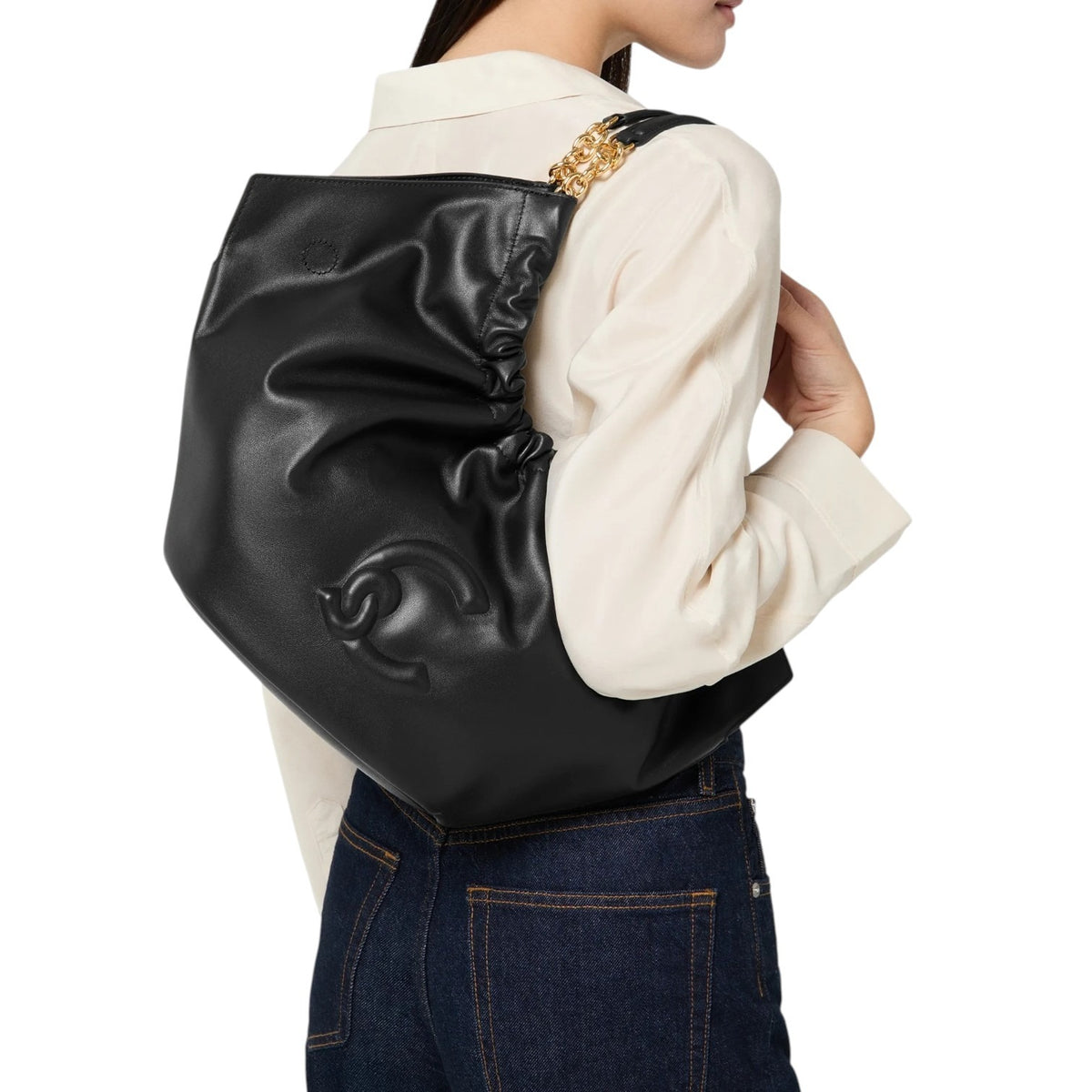 Coccinelle Borsa a Spalla Donna Smash in Pelle Nera