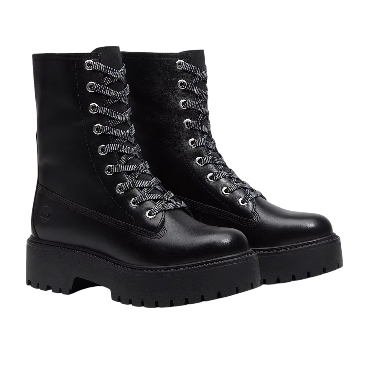 Timberland Tb0a5sahTimberland Anfibio Donna Nero in Pelle con Platform Stone Street Mid
