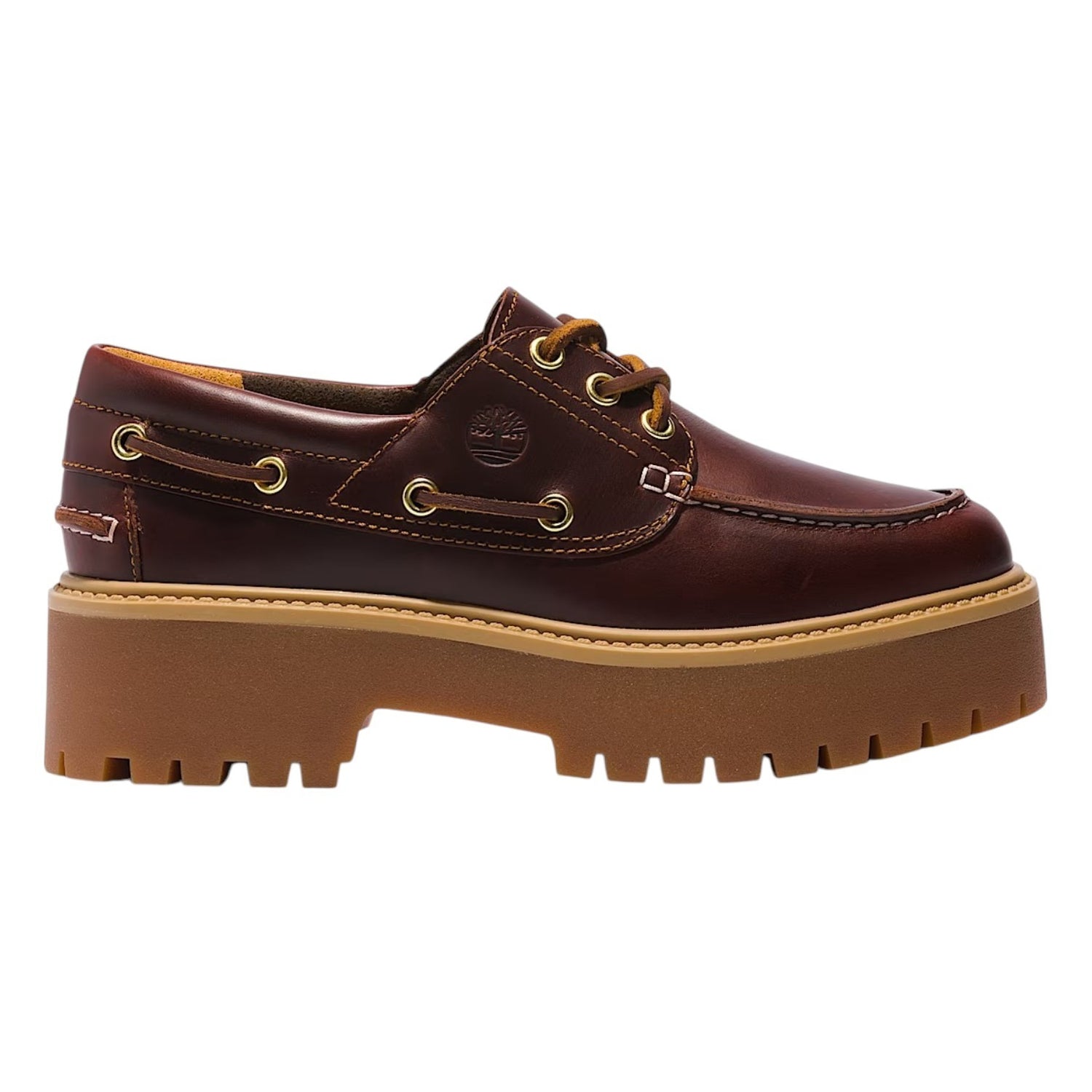 Timberland Scarpa da Barca Donna Stone Street in Pelle Marrone