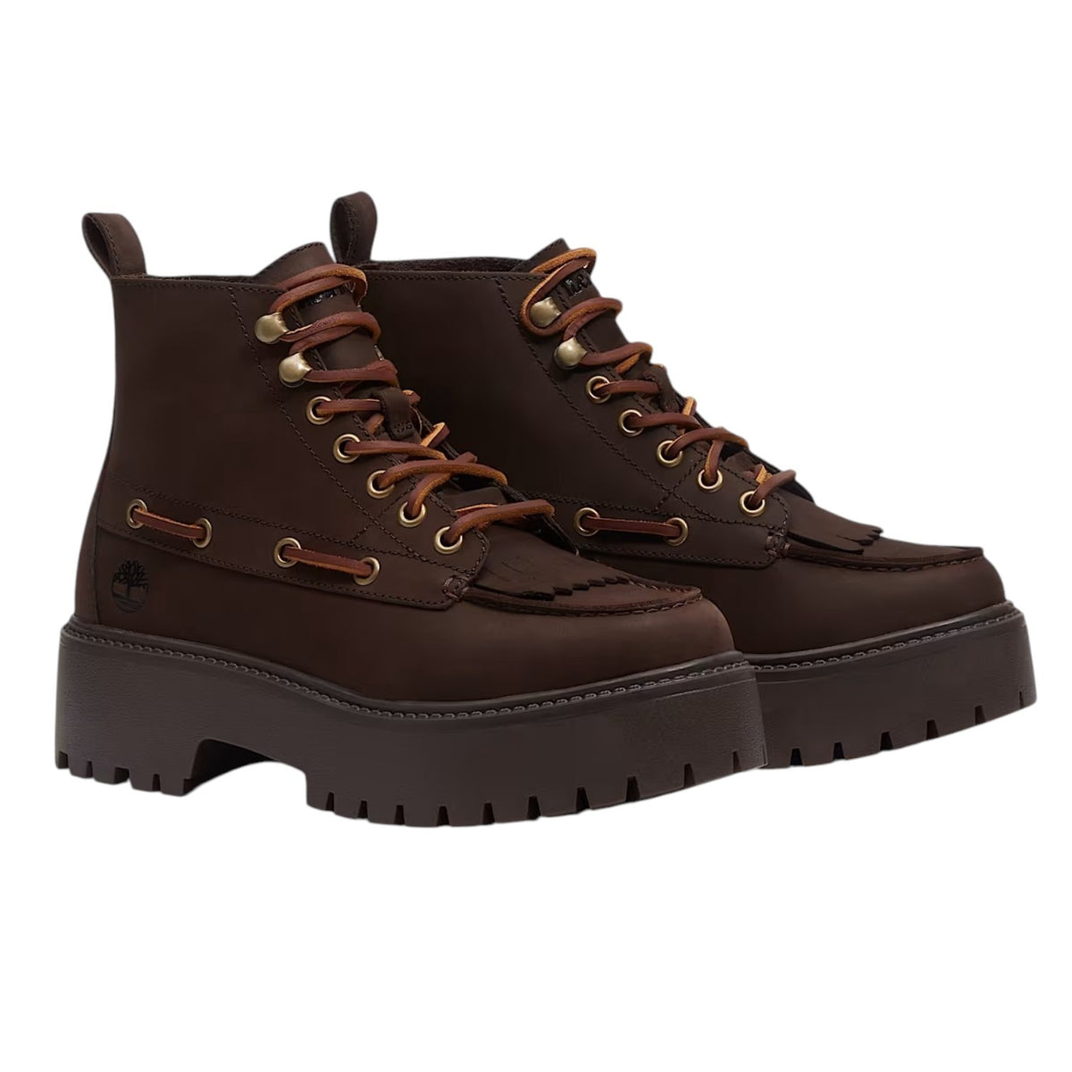 Timberland Polacchino Donna Sfrangiato con Platform Stone Street Marrone