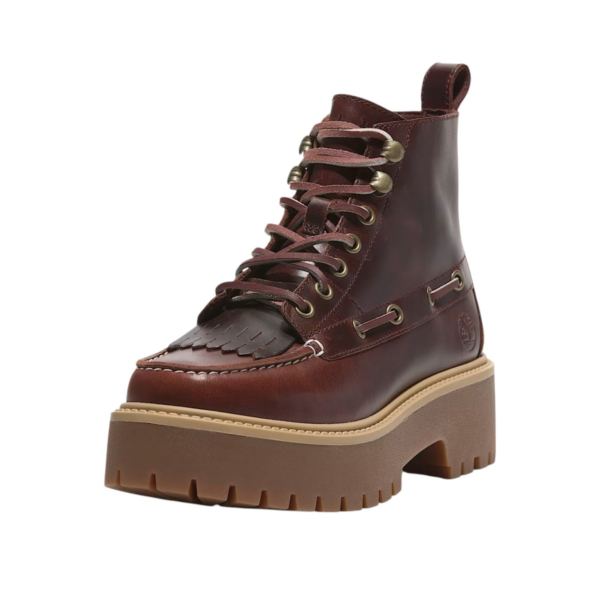 Timberland Polacchino Donna Sfrangiato con Platform Stone Street Bordeaux