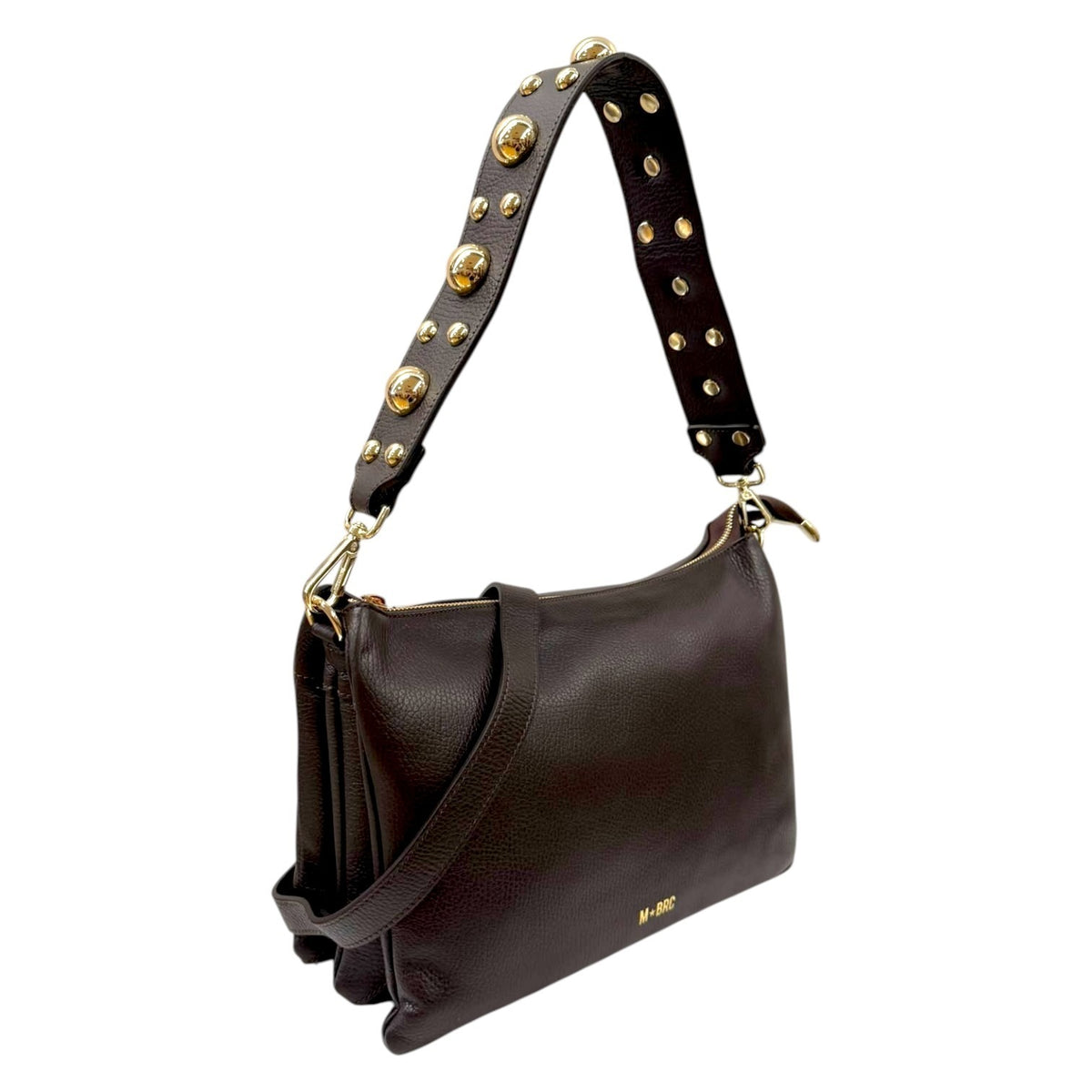 M Brc Borsa a Spalla Donna Linea Galassia in Pelle Moro 3 Soffietti