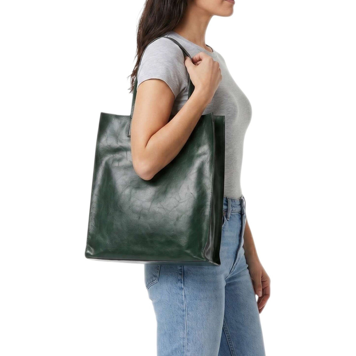 The Bridge Mirra Borsa Shopper Donna in Pelle Pino