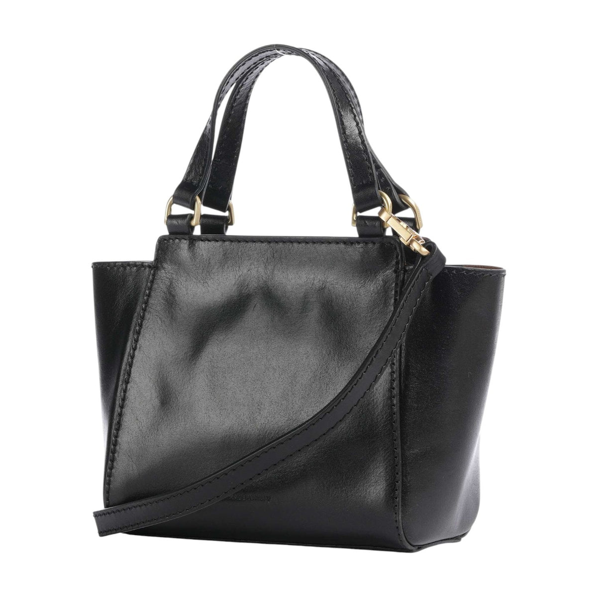 The Bridge Borsa a Mano Donna in Pelle Nera con Tracolla e Logo Frontale
