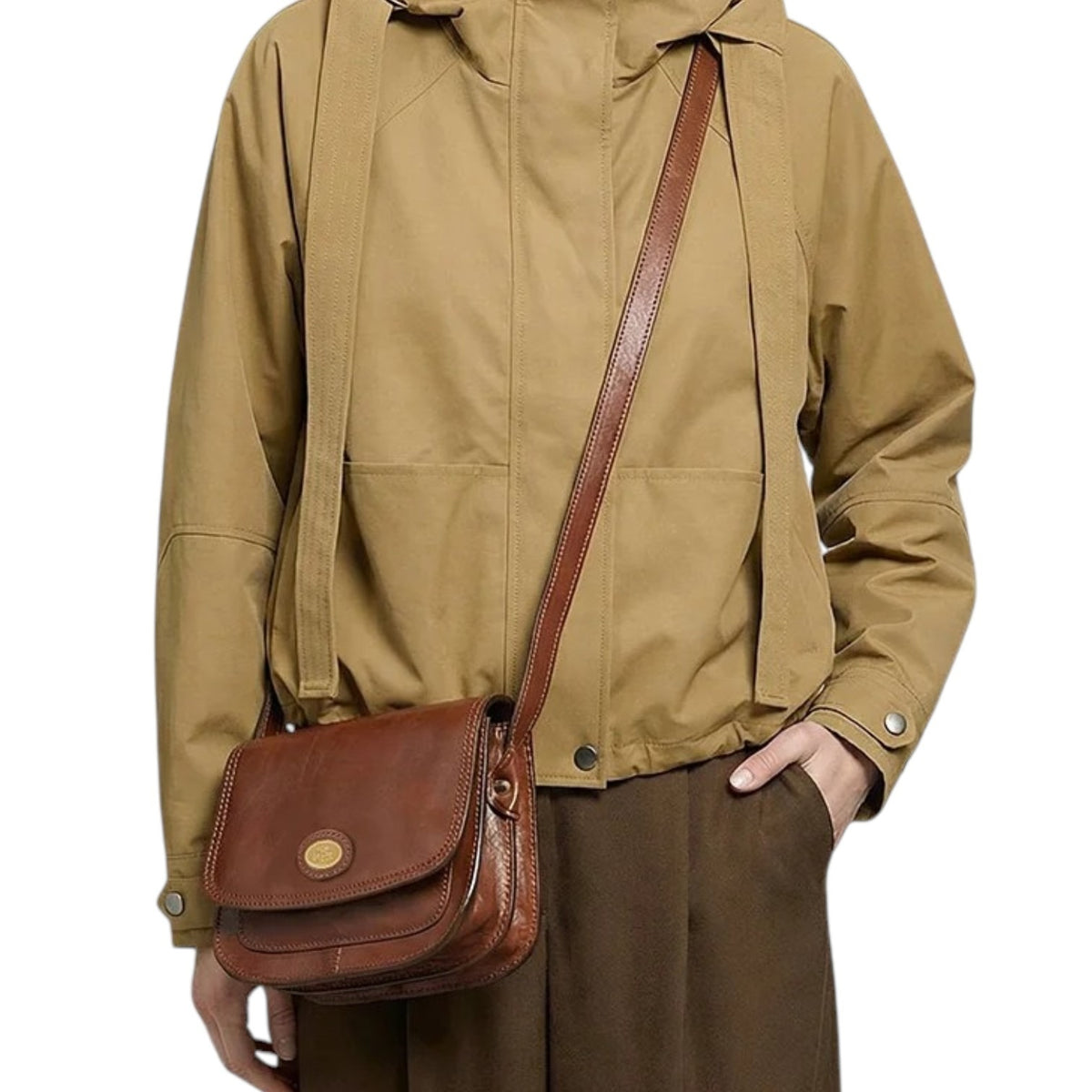 The Bridge Borsa a Tracolla Donna in Pelle Cuoio a Scomparti