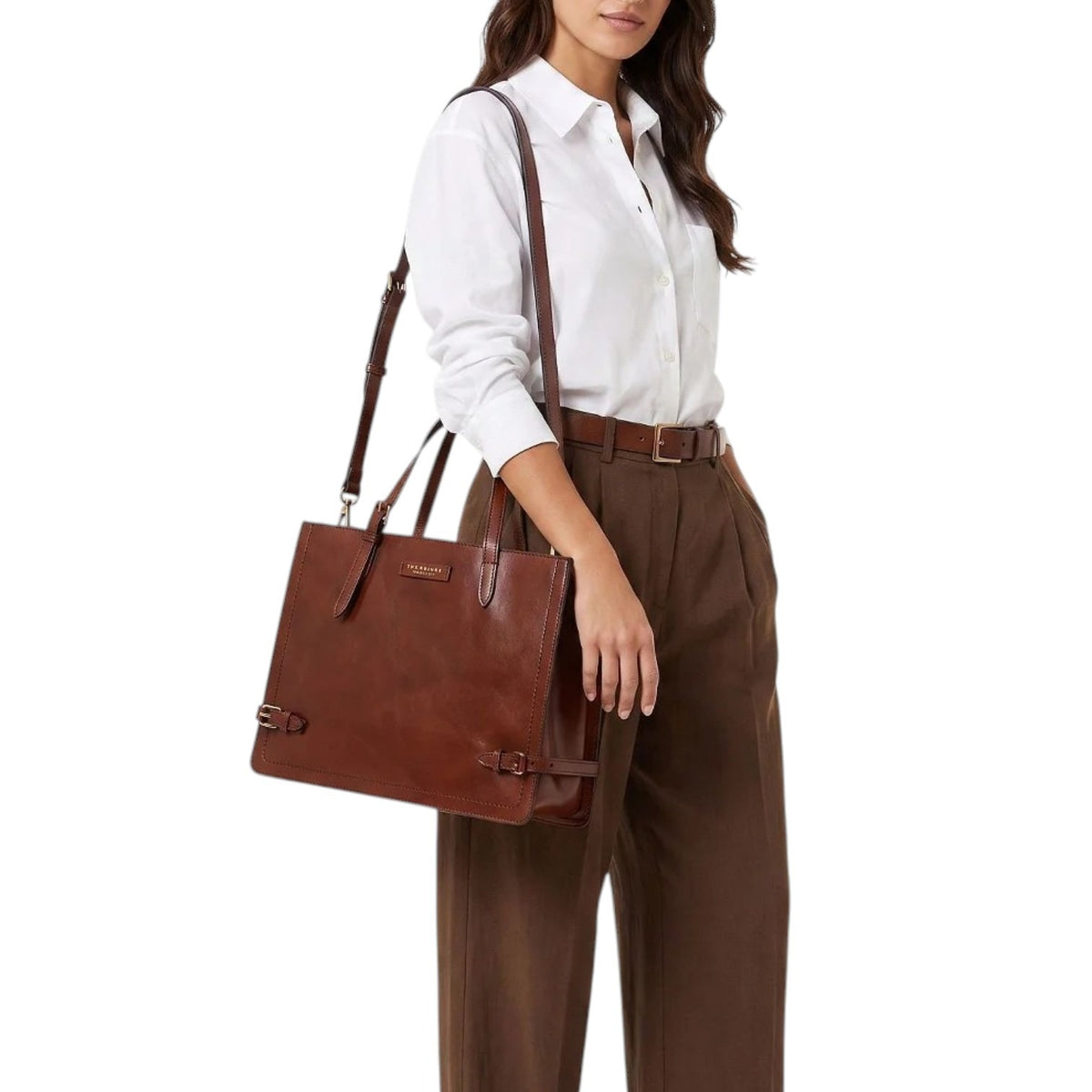 The Bridge Borsa a Spalla Donna Monica in Pelle Cuoio con Tracolla