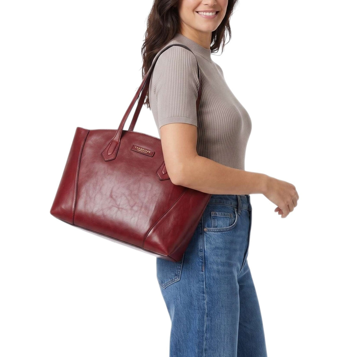 The Bridge Borsa a Spalla Donna Linea Magda in Pelle Barolo