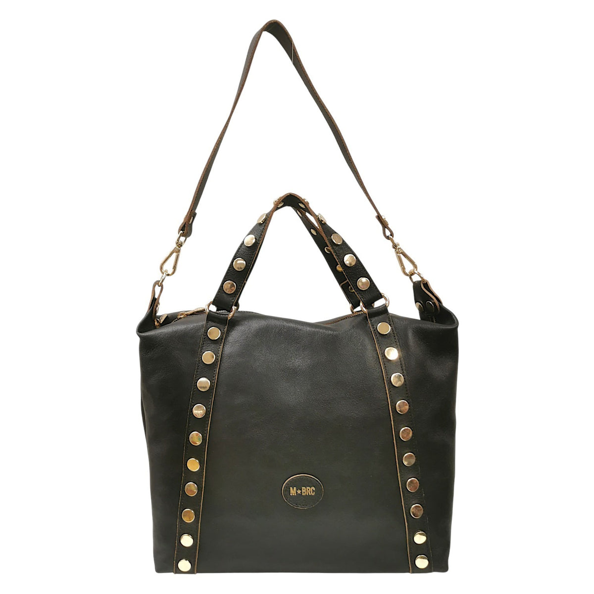 M Brc Borsa a Mano Donna Linea Coins Nera con Tracolla