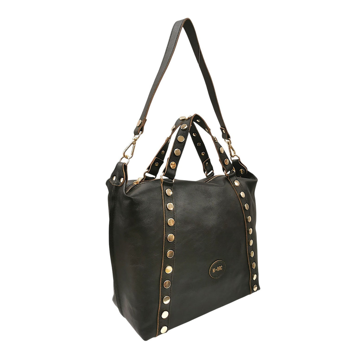 M Brc Borsa a Mano Donna Linea Coins Nera con Tracolla