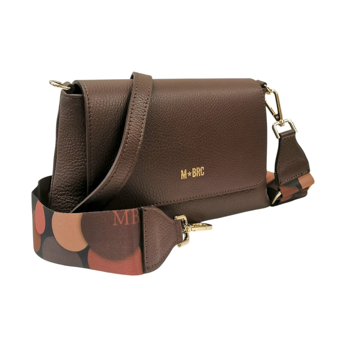 M Brc Borsa a Tracolla Donna Linea Obona in Pelle Marrone