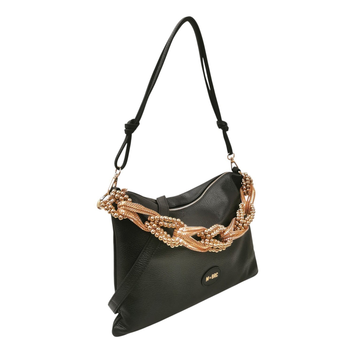 M Brc Borsa a Spalla Donna Linea Tresor in Pelle Nera