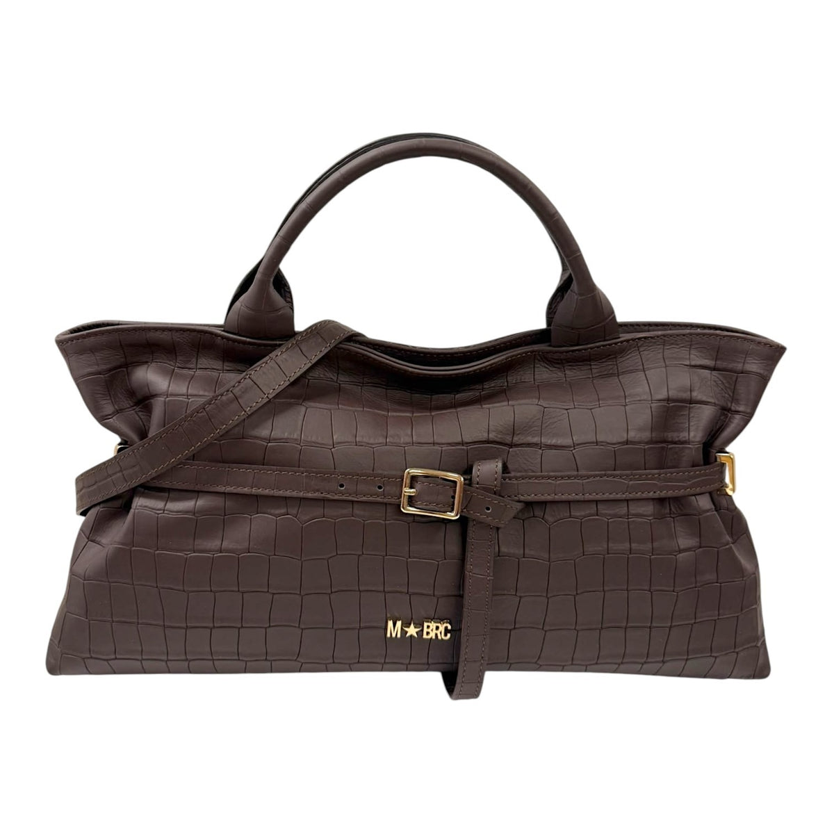 M Brc Borsa a Mano Donna Linea Alexia in Pelle Moro Effetto Cocco
