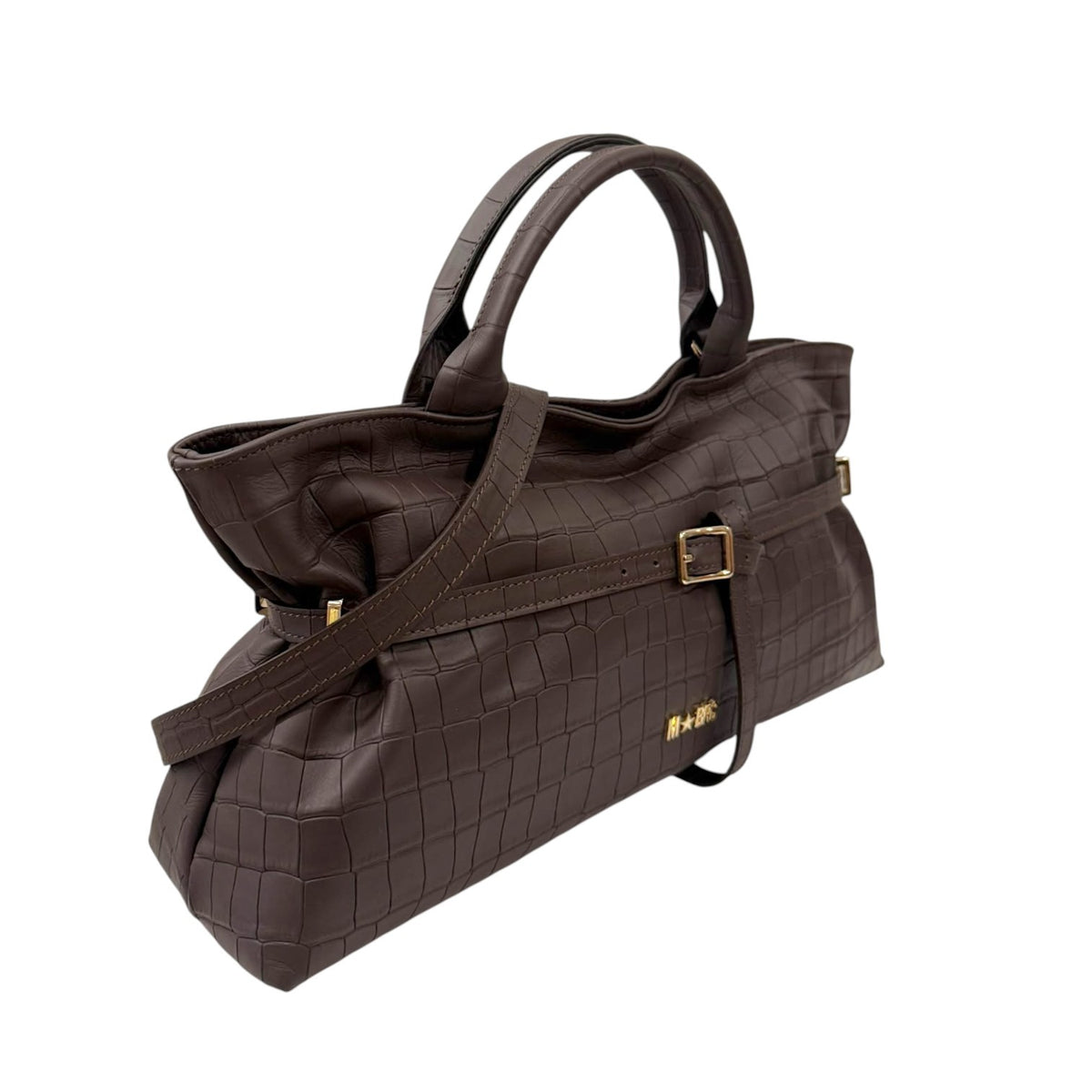 M Brc Borsa a Mano Donna Linea Alexia in Pelle Moro Effetto Cocco