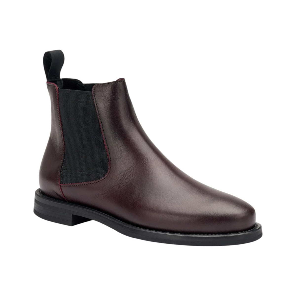 Frau Beatles Donna in Pelle Bordeaux con Elastico Nero