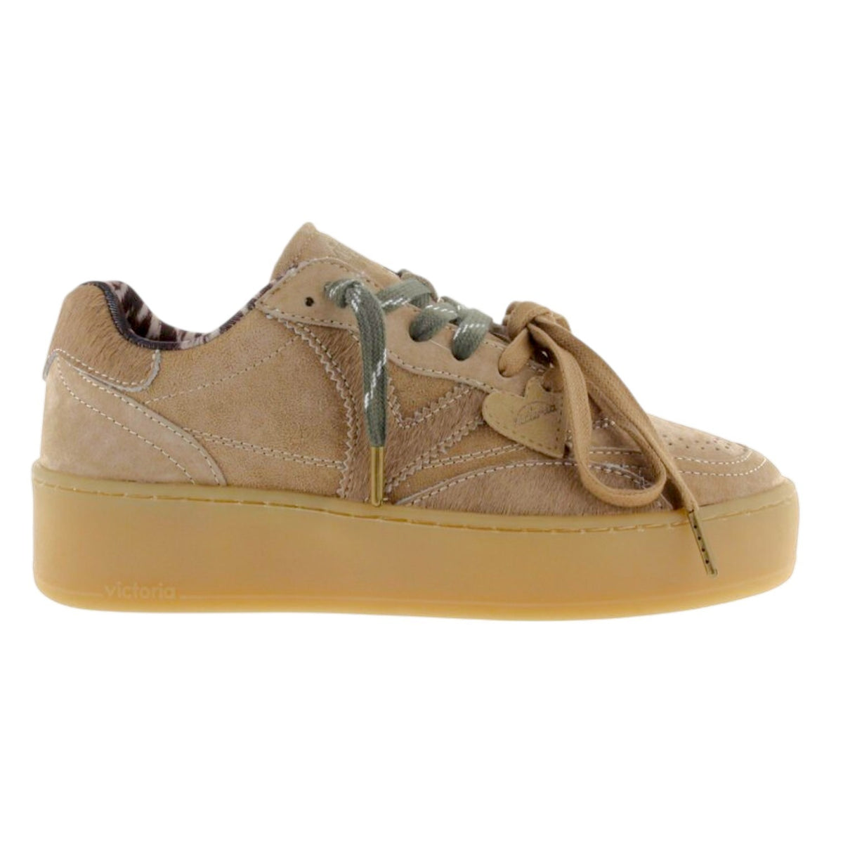 Victoria Sneakers Donna Platform in Camoscio Beige