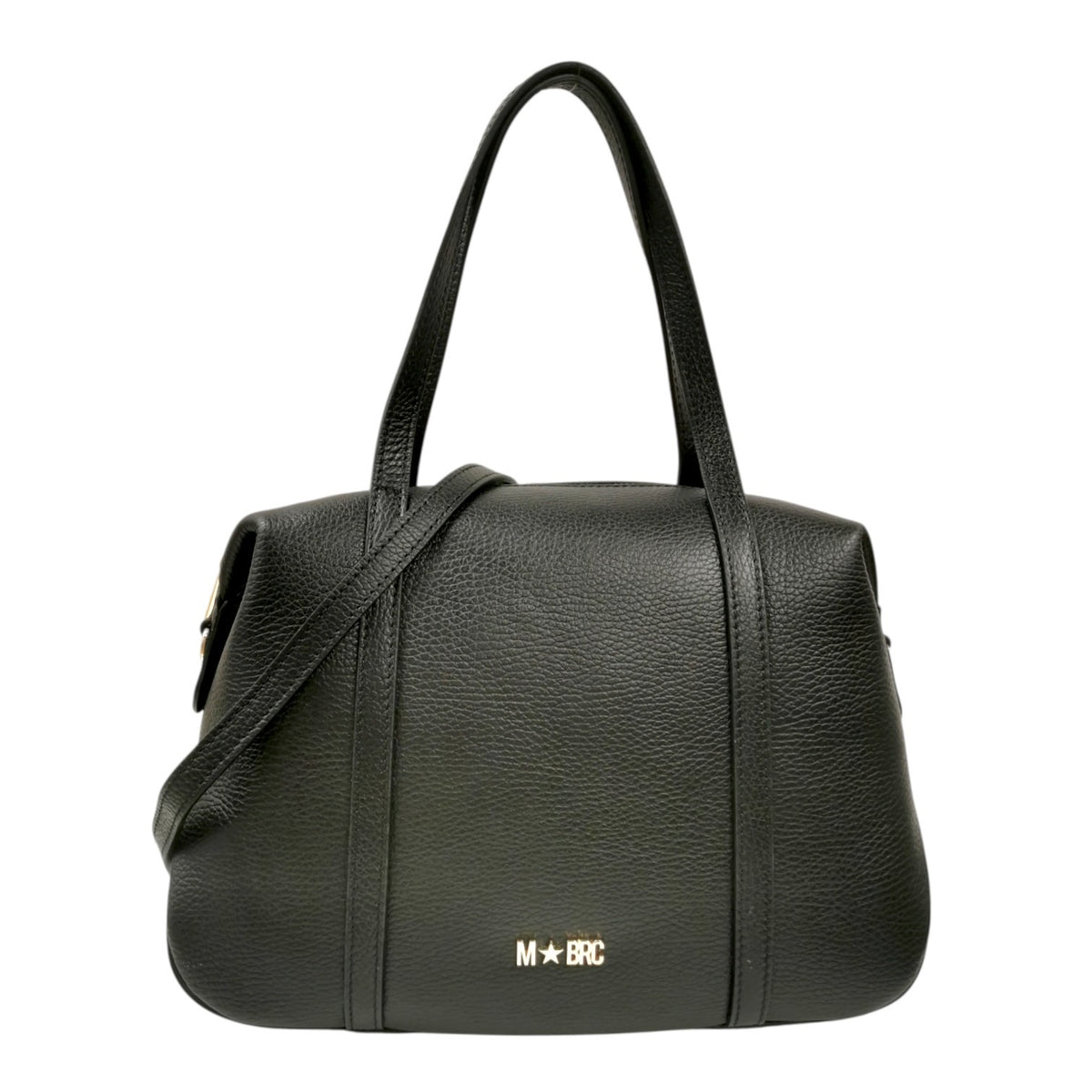 M Brc Borsa a Mano Donna Linea Francy in Pelle Nera con Tracolla