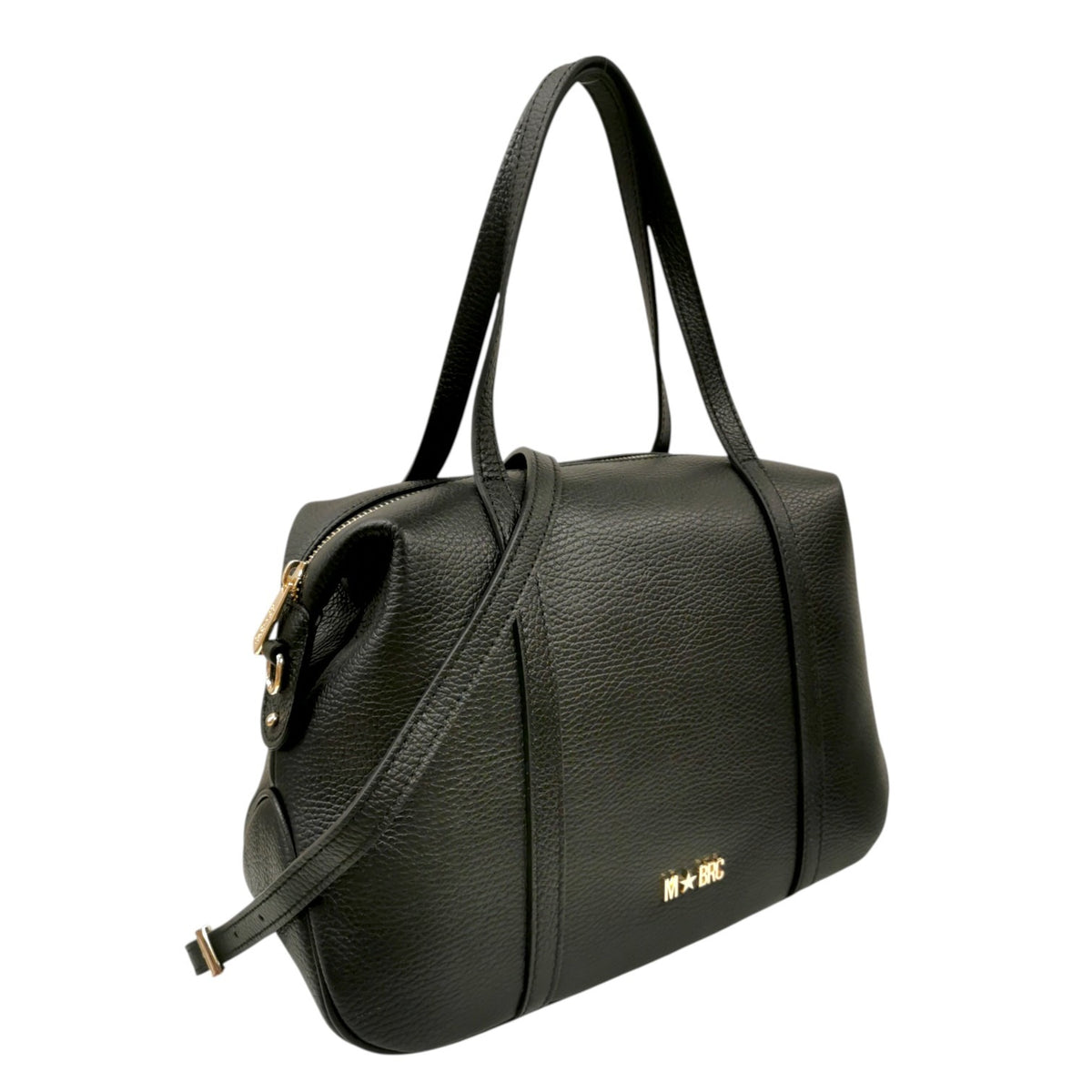 M Brc Borsa a Mano Donna Linea Francy in Pelle Nera con Tracolla