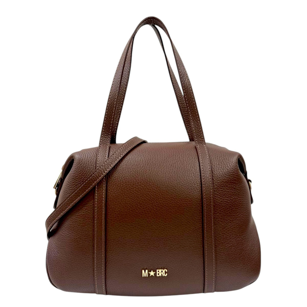 M Brc Borsa a Mano Donna Linea Francy in Pelle Marrone con Tracolla