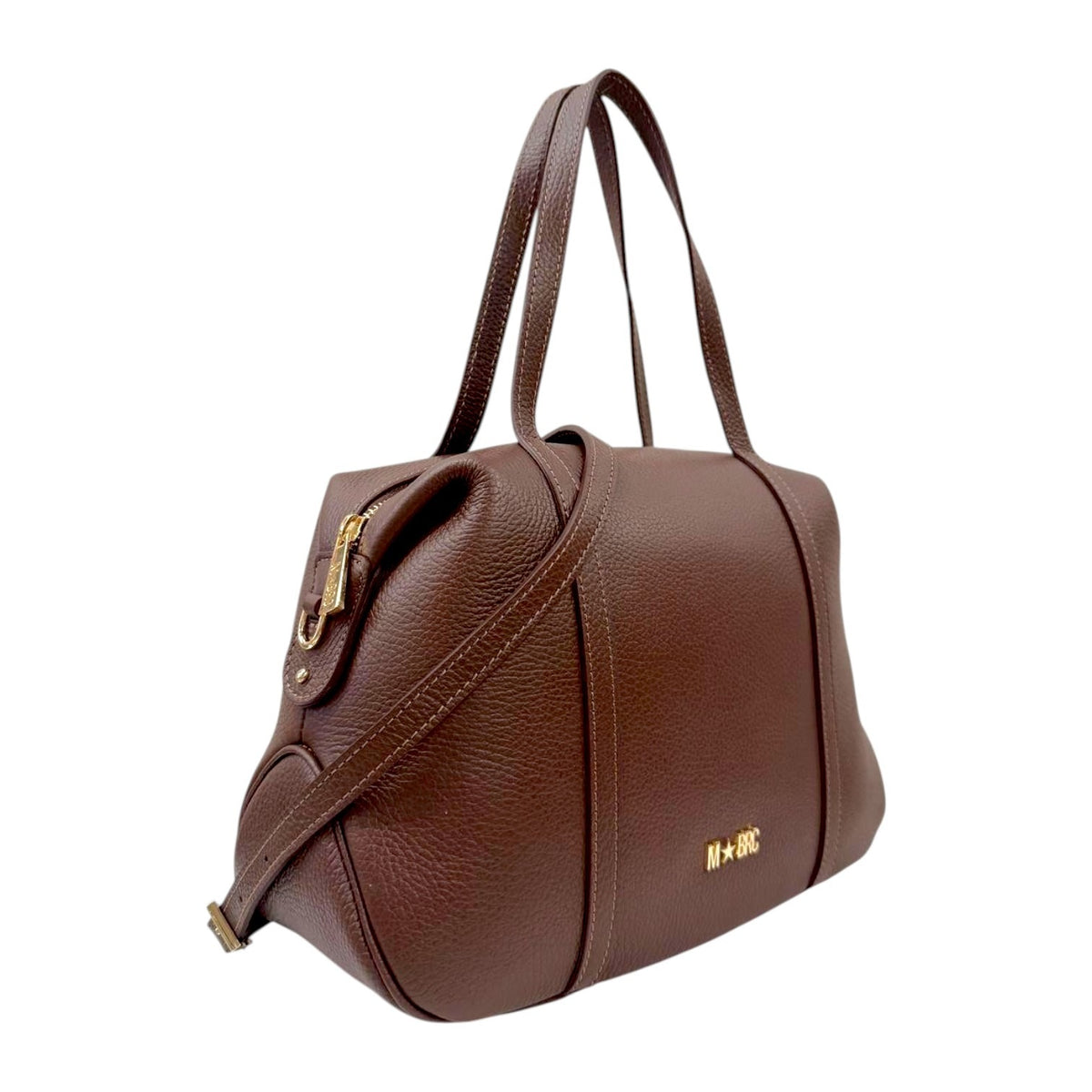 M Brc Borsa a Mano Donna Linea Francy in Pelle Marrone con Tracolla