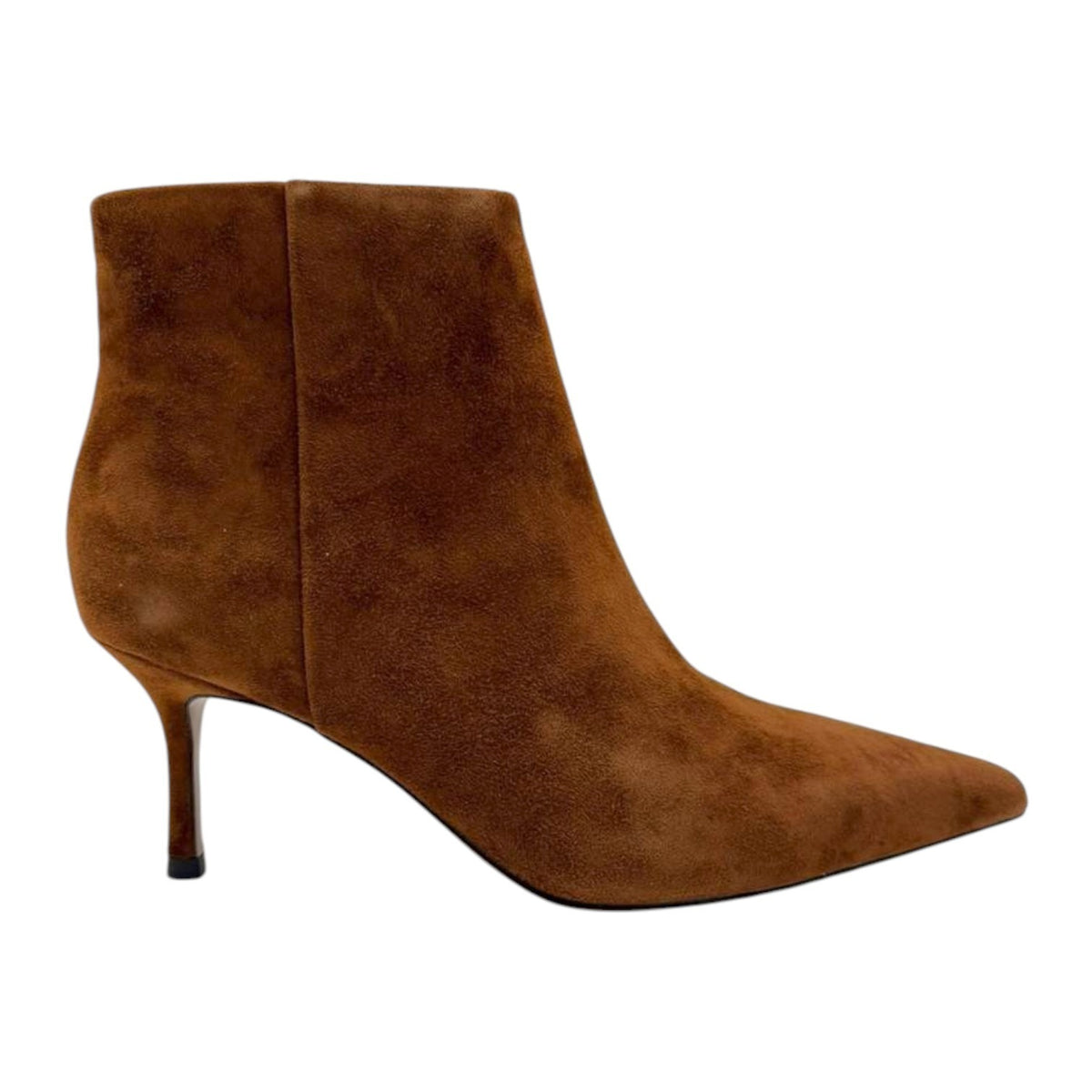 Chiconic Tronchetto Donna in Camoscio Cuoio con Tacco a Stiletto Alto 70mm