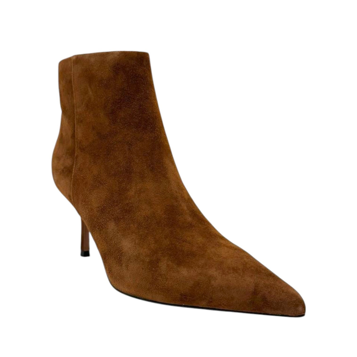 Chiconic Tronchetto Donna in Camoscio Cuoio con Tacco a Stiletto Alto 70mm