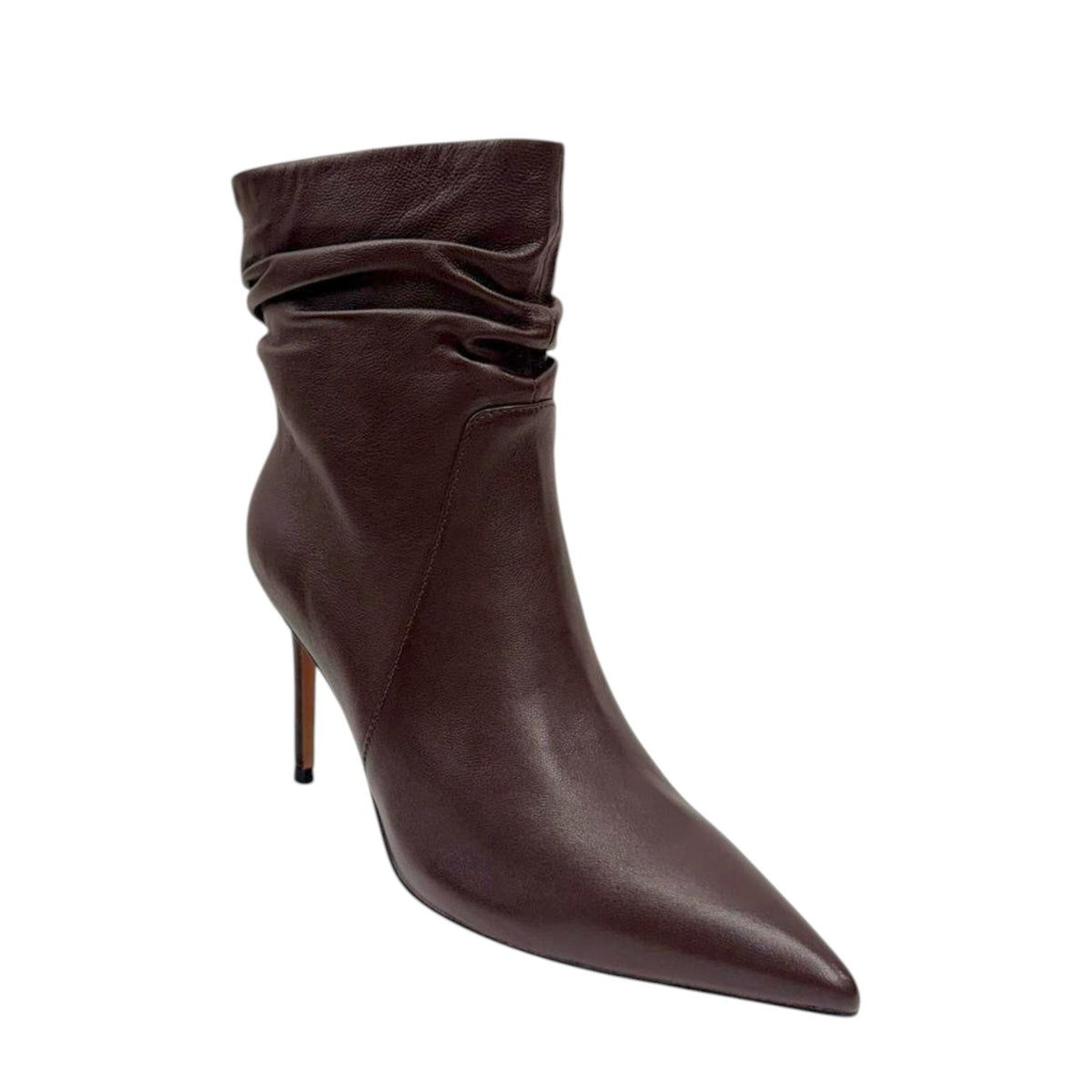 Chiconic Tronchetto Donna in Pelle Moro Arriccio con Tacco a Stiletto Alto 90mm