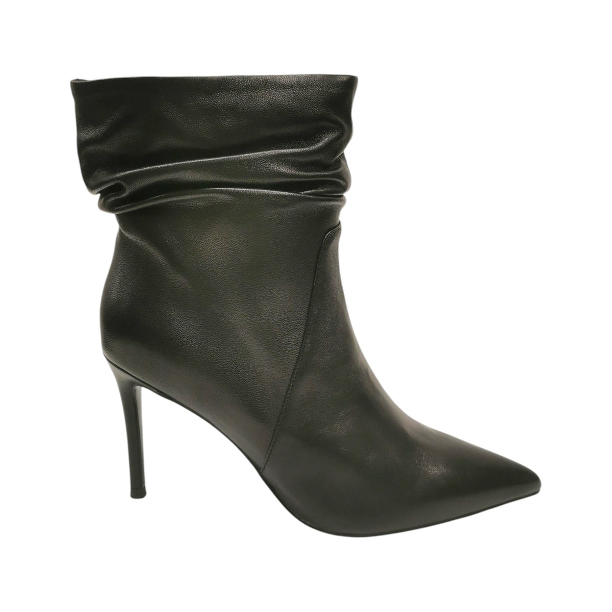 Chiconic Tronchetto Donna in Pelle Nera Arriccio con Tacco a Stiletto Alto 90mm