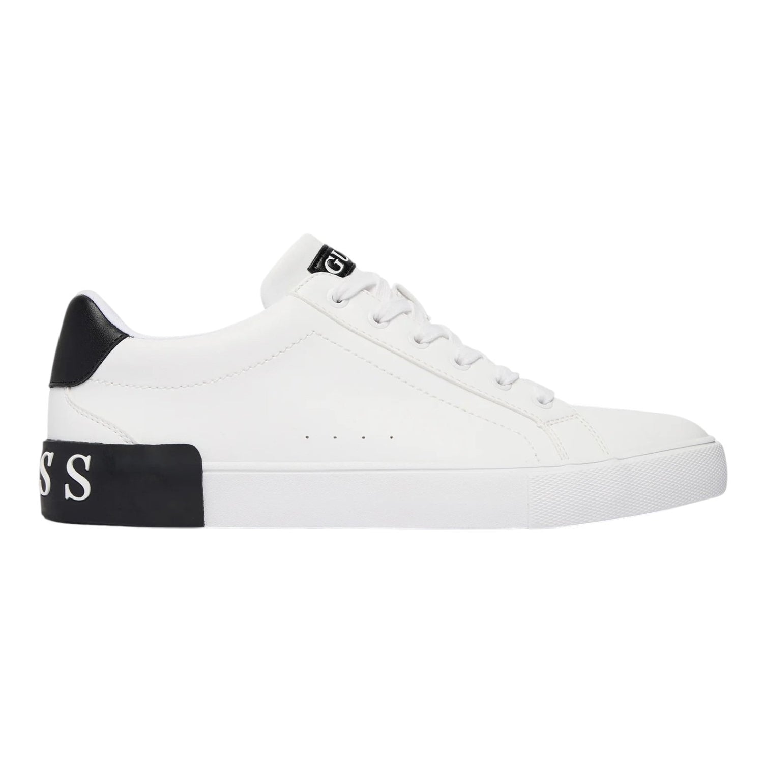 Guess Sneakers Uomo in Ecopelle Bianca con Dettagli Neri