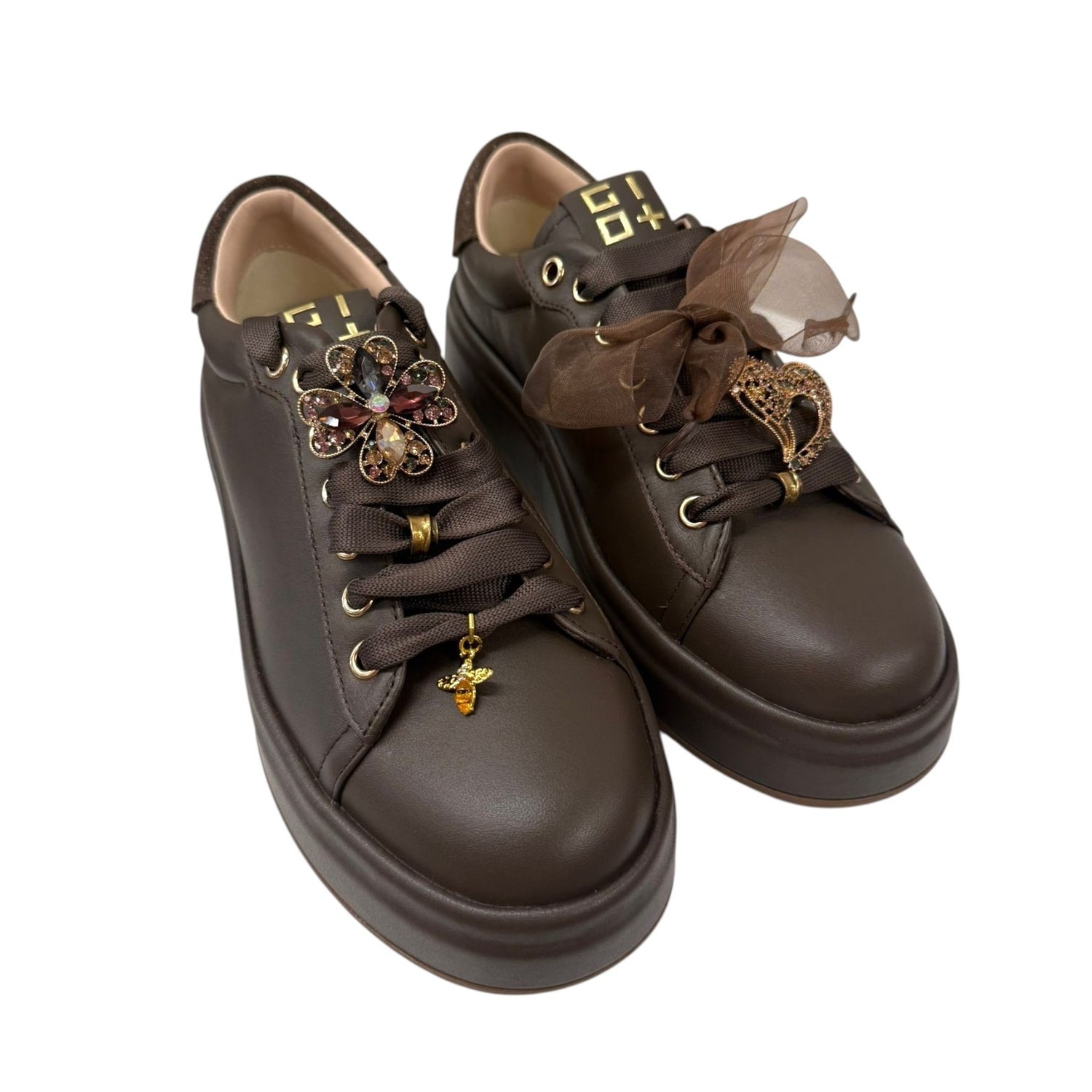 Gio+ Sneakers Donna Platform in Pelle Moro