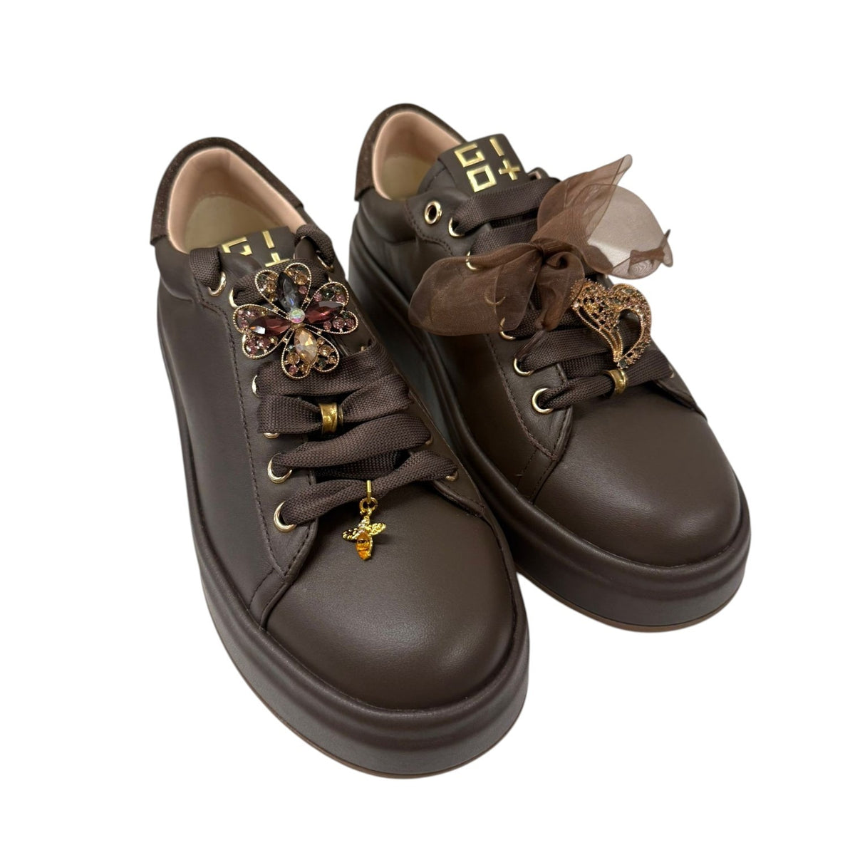 Gio+ Sneakers Donna Platform in Pelle Moro