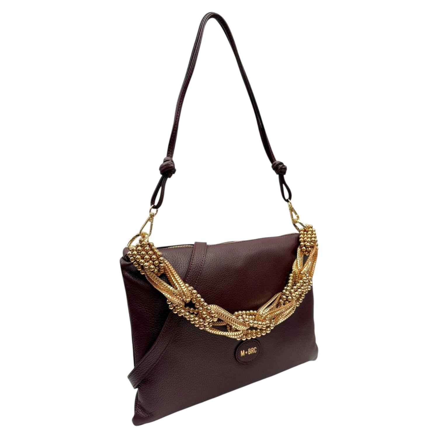 M Brc Borsa a Spalla Donna Linea Tresor in Pelle Borgogna
