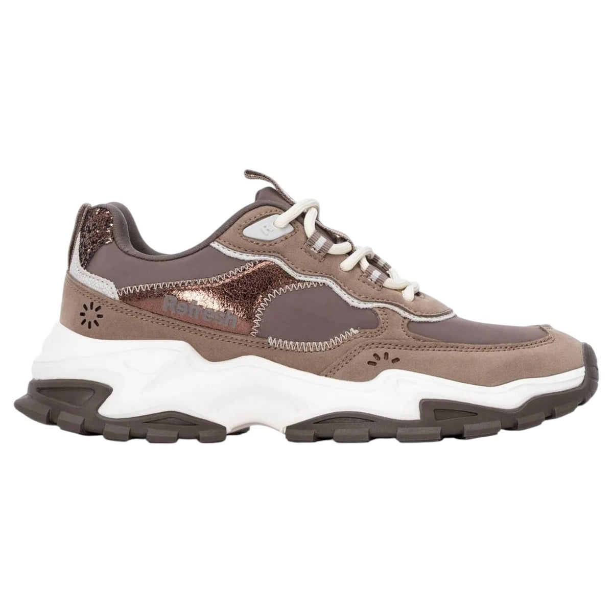 Refresh Sneakers Donna in Ecopelle e Tessuto Tortora con Memory